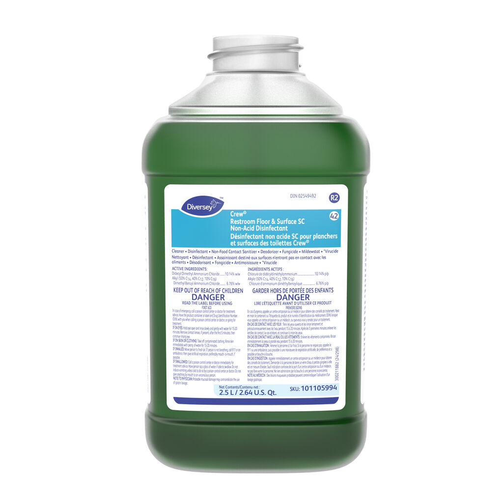 Crew® Restroom Floor & Surface SC Non-Acid Disinfectant 42, 2.5L, J-Fill® / QuattroSelect®, 2/CT - NA